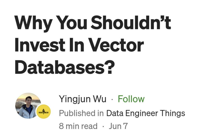 不要轻易押宝“向量数据库”