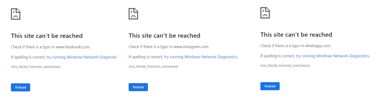 Facebook、WhatsApp和instagram 六小时无法访问