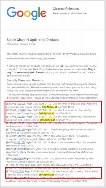 谷歌最新致谢公告，360政企安全集团四大漏洞领跑行业