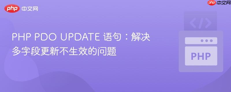 PHP PDO UPDATE 语句：解决多字段更新不生效的问题